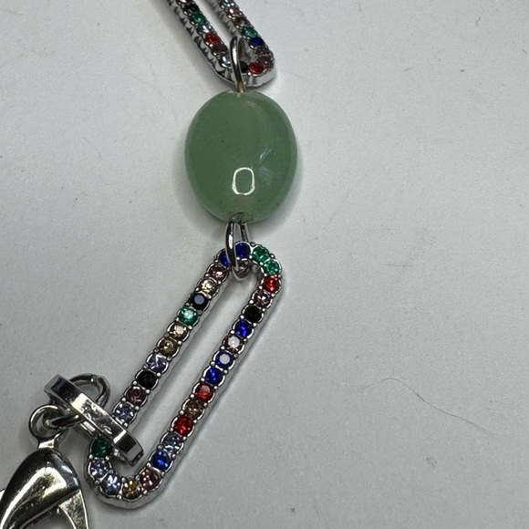 Multi-gemstone Paperclip Bracelet - Picture 2 of 5